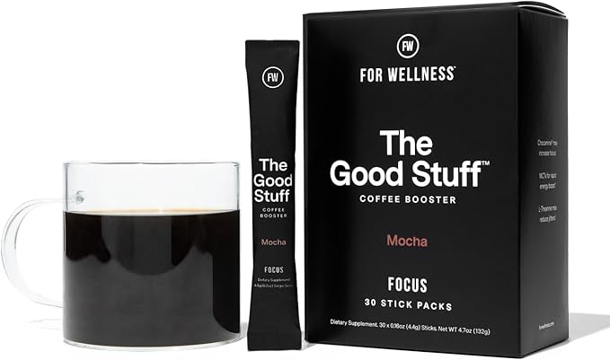 For Wellness The Good Stuff Focus – Mocha Coffee Booster | Nootropic Collagen Creamer with MCTs for Focus, Energy & Wellness | Non-Dairy, Keto-Friendly, 30 Servings