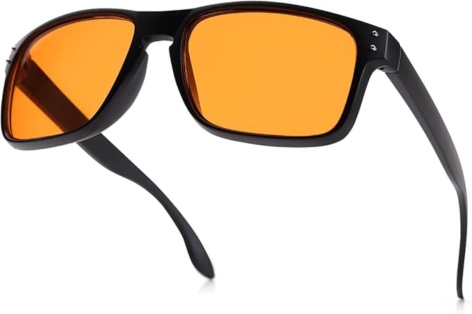 98% Blue Light Blocking Glasses for Better Sleep-Anti Blue Light Gaming Glasses Women Men, Orange Lens for Computer/Gaming,Reduce Eyestrain