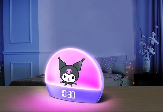 Hello Kitty Sunrise Alarm Clock - Multicolor Lights, USB Charging, LED Display, and Snooze Function