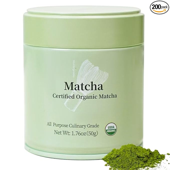 MatchAdmire Premium First Harvest USDA Certified Organic Green Tea Matcha Powder, Rich Flavor, 100% Vegan with No Fillers, Radiation-Free (50g Culinary Grade Matcha)