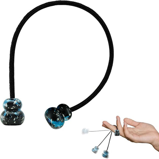 Fidget Beads, Metal Fidget Toy EDC Anxiety Relief Toy for Men Women Teens Skill Players Stress Relief Toys(B-Blue White Black)