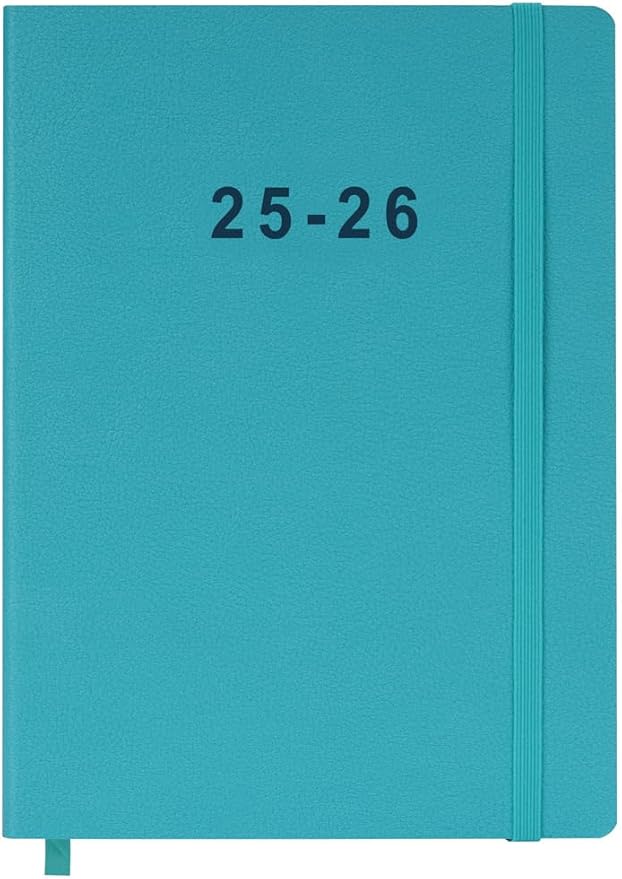 2025-2026 Planner - Weekly and Monthly Planner, Oct 2025 to Dec 2026, Vegan Leather Cover, Elastic Closure, 7”x9.25”, Teal