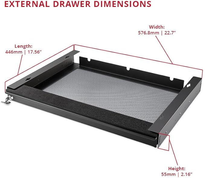 Penn Elcom Under Desk Laptop Drawer, Lockable, for 20” Laptops - Premium Sliding Security Drawers - Model EX-6171B