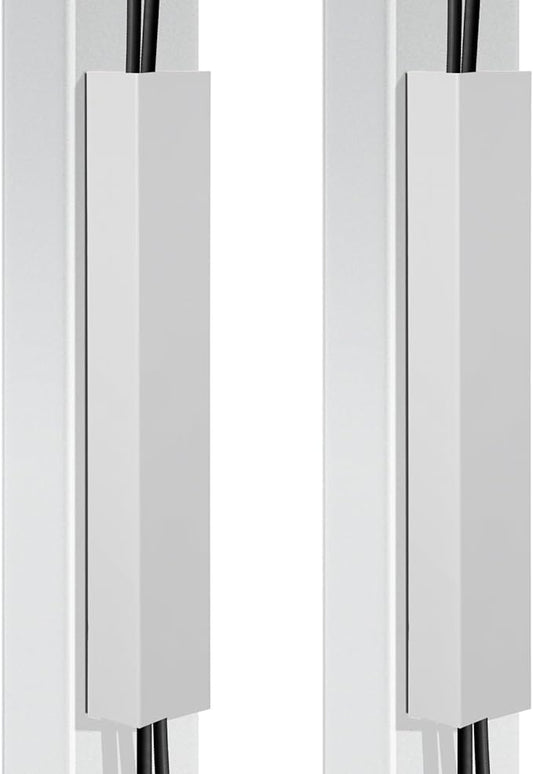 Blulu 2 Pack White Steel Magnetic 14 Inch Cable Management Channel for Under Desk Leg Vertical Wire Hider Cover Desk Cable Organizer No Drill Cord Organizer Cord Hider Management for Home Office