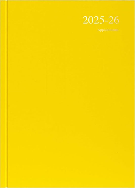 Collins 'Essentials' 12 Month Mid/Academic Year Planner, July 2025-July 2026 - ESSA41M.45-2526- Day-to-Page Appointments Diary, A4 Hard Cover, Yellow