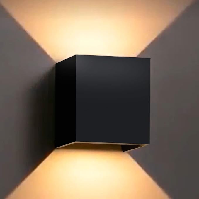 Outdoor Wall Lights Exterior,Light Fixtures Wall Mount,Outdoor Porch Lights Wall Mount,Up and Down Lights,Beam Angle Adjustable Black Led Wall sconces Lights for House Bedroom Porch Hallway