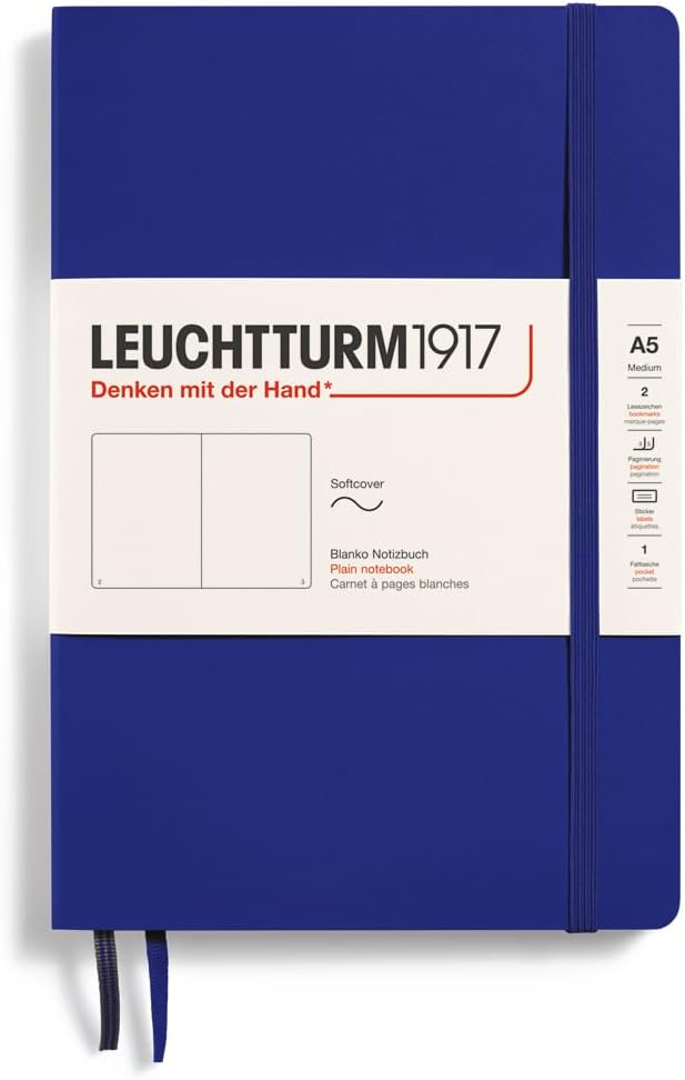 LEUCHTTURM1917 - Re:Combine Your Thoughts - Softcover Notebook - 123 Numbered Pages (Plain Paper, Ink)