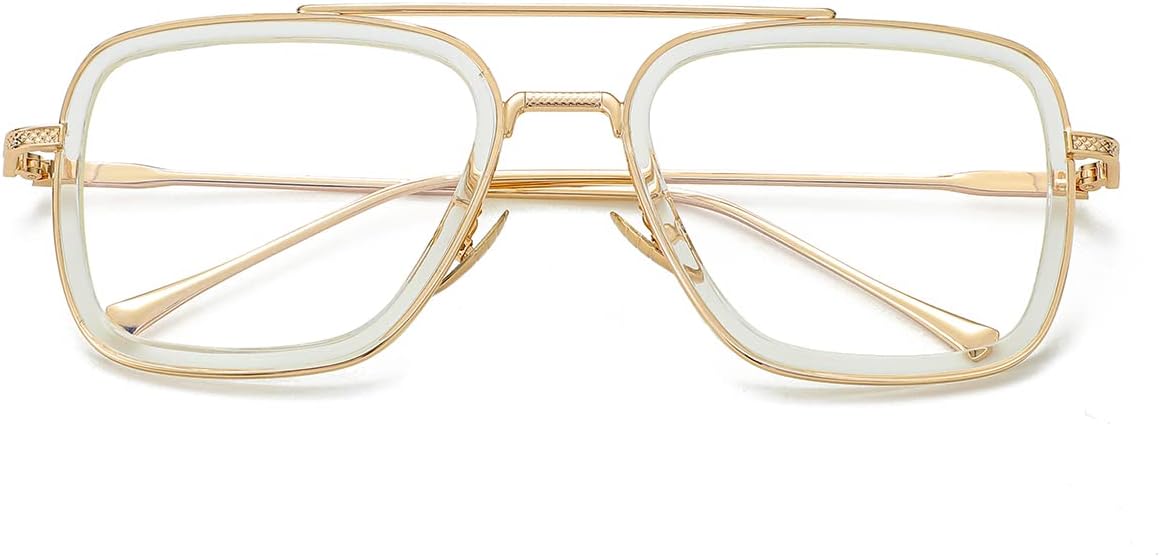 Tony Stark Style Blue Light Blocking Glasses for Men Women, Iron Man and Spider-Man Computer Gaming Glasses