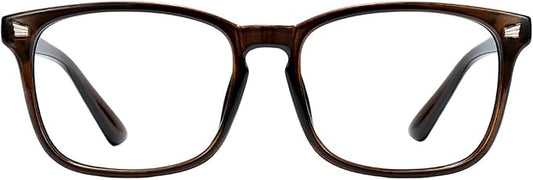 TIJN Blue Light Blocking Glasses for Women Men Clear Frame Square Nerd Eyeglasses Anti Blue Ray Computer Screen Glasses