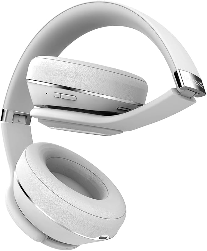 Bluetooth Headphones Over Ear, 90 Hours Playtime Wireless Headphone with 3 EQ Modes, Noise Isolating HiFi Stereo with Deep Bass, Microphone, Soft Earpads for Cellphone/PC