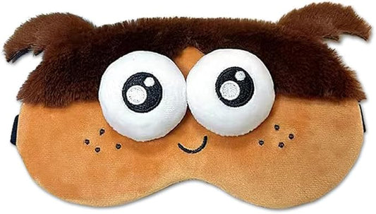 PERFECTSIGHT Sleep Eye Masks, Cute Plush Sleep Eye Cover Lightweight Adjustable Eyeshade Faux Fur Mask Cover for Women Men Kids Sleep Travel Nap, Big Eye Girl