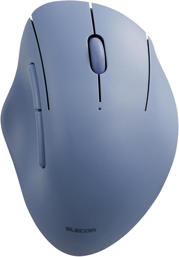 ELECOM Shellpha Bluetooth Wireless Mouse, Silent Click, Ergonomic 5 Programmable Buttons, Connect Up to 3 Devices, 2.4GHz USB Multi-Device Connection, 2000 DPI, PC Laptop Mac Mouse (Navy Blue)