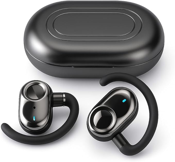 Open Ear Earbuds, Open Ear Headphones with 16mm Speakers, Bluetooth 5.4 Wireless, Biaxial Rotation, Lightweight, 20H Playtime, Over Ear Bluetooth Headphones for Running, Workout, IPX5 Waterproof