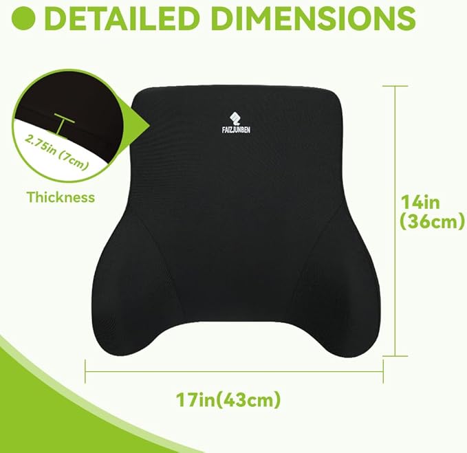 Lumbar Support Pillow, Memory Foam Cushion, Improve Posture and Relieve Low Back Pain, Lumbar Support for car Seats, Gaming Chairs, Office Chairs, wheelchairs