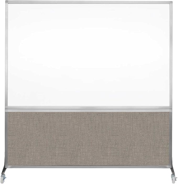 DivideWrite Mobile Whiteboard | Double Sided Dry Erase Board | Portable Office Cubicle Partition | Display for Classrooms, Conference Rooms, Meeting Areas and More | Warm Pebble 6' Wide x 6' Tall