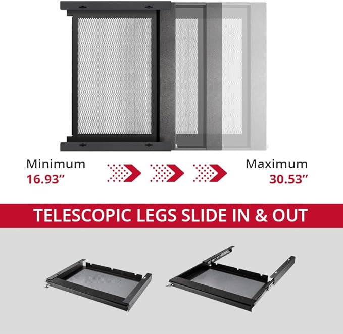 Penn Elcom Under Desk Laptop Drawer, Lockable, for 20” Laptops - Premium Sliding Security Drawers - Model EX-6171B