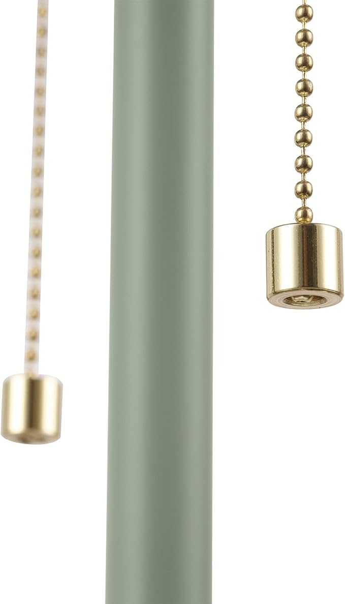 GLOBE Novogratz x Electric 65850 Haydel 21" 2-Light Table Lamp, Sage Green, Double On/Off Pull Chain