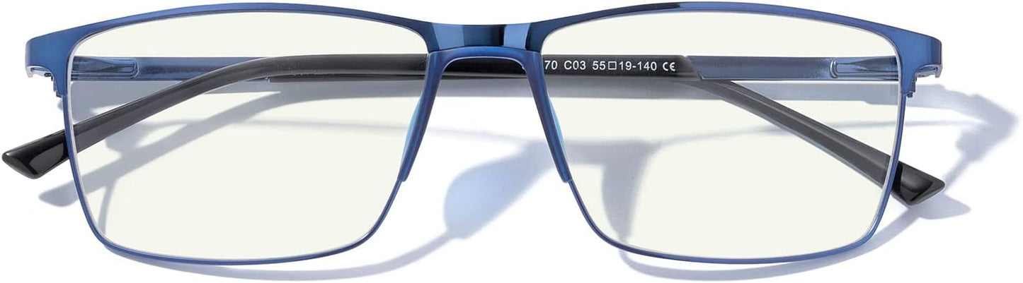 MERRY'S Fashion Blue Light Blocking Glasses - Reading Glasses Metal Frame Spring Hinge Readers for Men Eyeglasses
