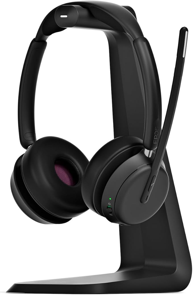 EPOS Impact 1060T ANC Adaptive Noise Cancelling Wireless Headset for PC with Active Noise Cancellation, AI Mic, Super Wideband Audio, Bluetooth, Wireless Charging, Microsoft Teams Certified