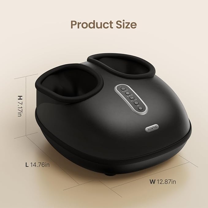 RENPHO Foot Massager with Heat [2025 Upgraded], Shiatsu Foot Massager for Plantar Fasciitis Relief, Feet Massager Neuropathy Pain Relief, Fits up to Size 12 Feet, Birthday Gifts for Women Men