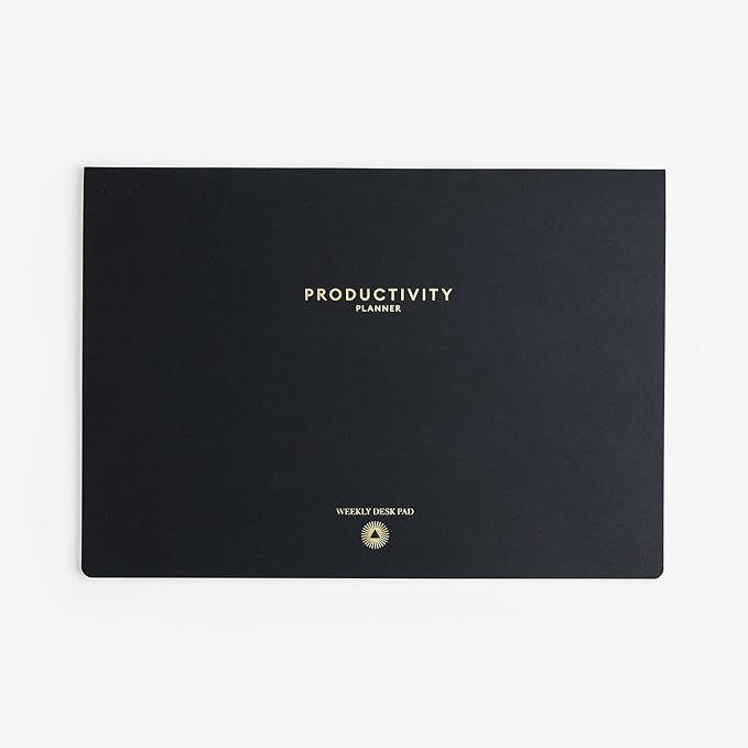Intelligent Change - Weekly Desk Pad, 1-Year Productivity Planner, Tear-Out Deskpad for to-Do List, Productivity Tools for Time Management and Mindfulness, A4 Size, Black