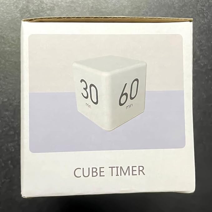 Cube Timer, Gravity Sensor Flip Timer for Study, Work, Game, Task, Kitchen, Kids, ADHD, Productivity, Workout (Black 1-3-5-10)
