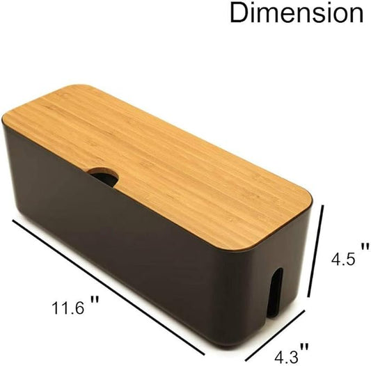 Cable Management Box| Power Stripe Organizer|Cord Organizer Box| Hide and Conceal Power Strips and Electrical Cords from TVs, Computers, and Desks| Keep Pets Safe