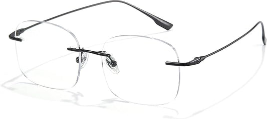 Cyxus Titanium Blue Light Glasses for Men Frameless Rimless Glasses UV protection Eyeglasses