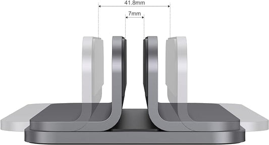 Aluminum Laptop Vertical Stand Organizer, Sturdy Laptop Computer Holder Desktop Stand Compatible with New Retina Apple MacBook Pro/Air, Mac mini and iPad Pro - Spacegrey