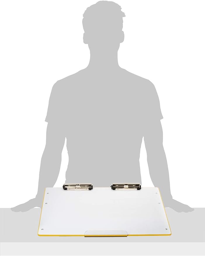 Slant Board for Writing - Adjustable Magnetic Whiteboard & 22° Angle Ergonomic Desk for Reading, Writing, & Drawing for Students, Teachers – Ideal for Posture, Study & Orientation – Yellow