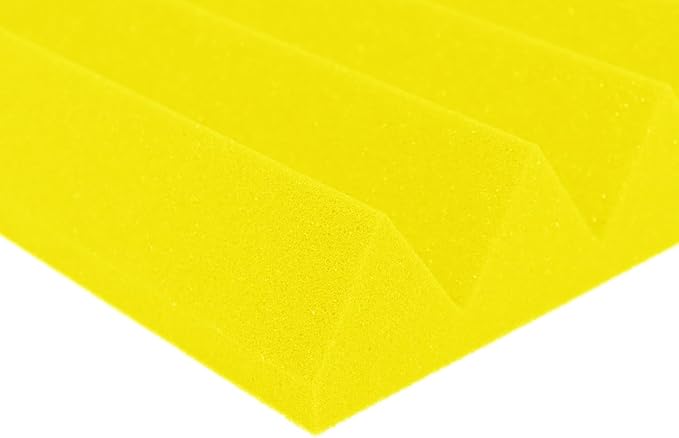 Foam Factory Inc 24 Pack Color Acoustic Foam Panel Studio Soundproofing Wedge Wall Tiles 12” X 12” X 2” (Yellow)