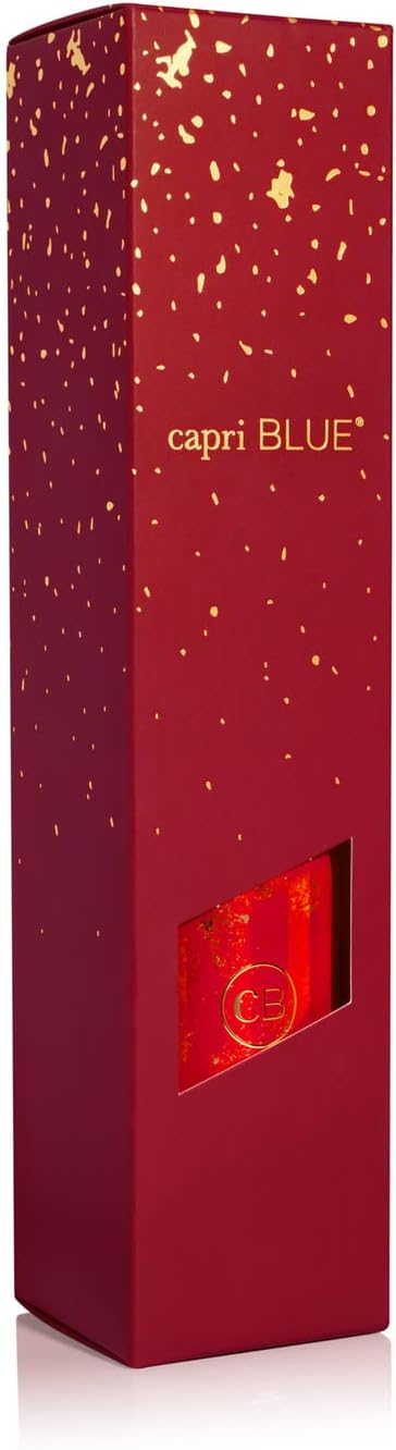 Capri Blue Glimmer Reed Diffuser Set - Includes Diffuser Sticks, Scented Oil, and Decorative Glass Bottle - Home Decor Room Freshener - Capri Blue Home Fragrance - Apple Cider Social (8 fl oz)