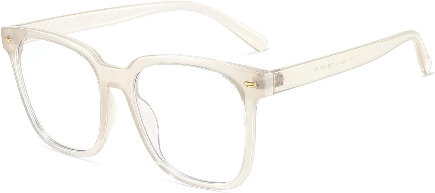 PANNER Oversized Square Blue Light Blocking Glasses for Women Men Anti Glare Reduce Eyestrain Computer Glasses