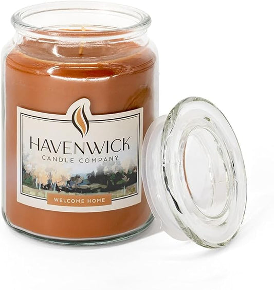 Havenwick Welcome Home Soy Blend 22-oz Large Jar Candle, Long Lasting 110-130 Hour Burn Time with Single Cotton Wick, Relaxing Scented Candles for New Home Gift & Housewarming Parties