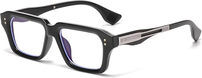 AIEYEZO Fashion Square Blue Light Glasses for Men Women Retro Thick Frame Blue Light Blocking Computer Glasses