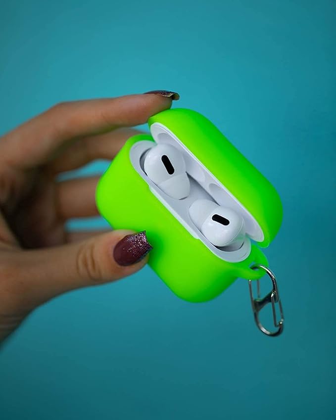FELONY CASE – Soft Silicone AirPods Pro Case - Neon Green | Shockproof, 360° Protective Apple Airpods Case Cover with Keychain | Wireless Charging Compatible with Front LED Visible