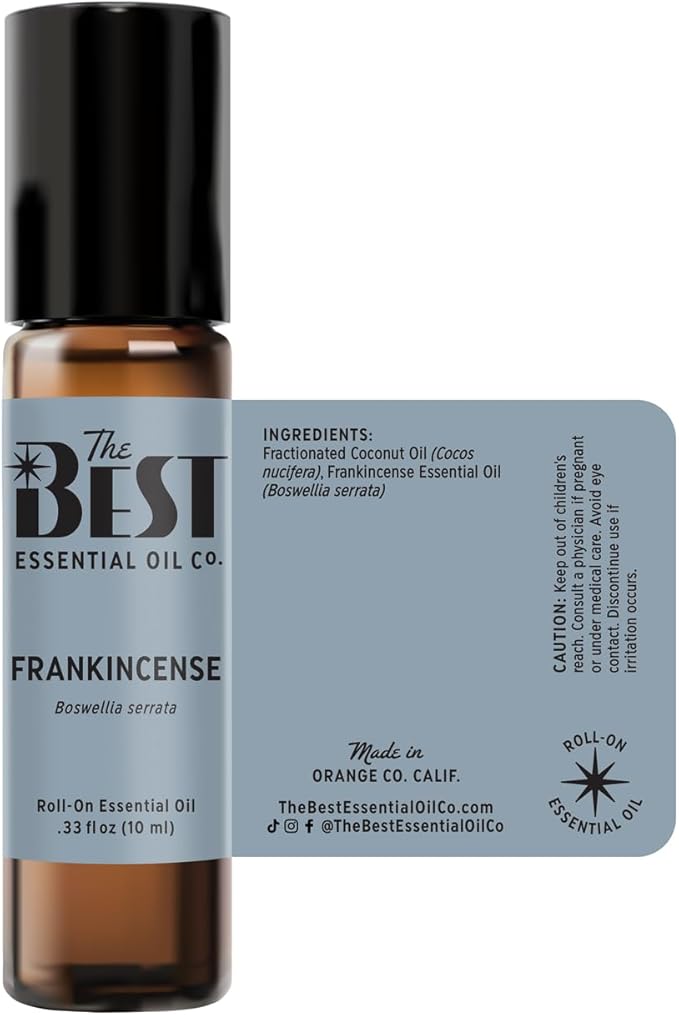The Best Frankincense Essential Oil Roll-On- Premium Grade- Pre-Diluted in Coconut Oil- Ready to Use- 10 ml (.33 fl oz)