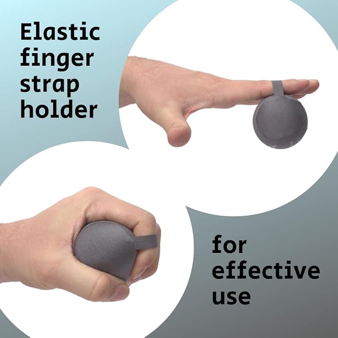 Yogi Stress Ball with Finger Grip Strap – Squeeze Ball for Anxiety Relief & Hand Therapy – Grip Strength Trainer for Adults & Kids, Fidget Toy for Stress Relief, Squishy Sensory Ball