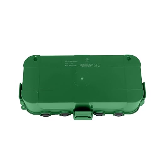 RESTMO Outdoor Electrical Box, IP54 Weatherproof Extension Cord Cover with 6 Cable Entry Ports, Waterproof Connection Box Protect Power Strip, Timer, Plug, Holiday Lights, (11.5x5.2x4 inch), Green