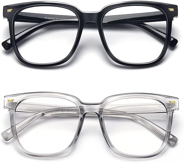 PANNER Oversized Square Blue Light Blocking Glasses for Women Men Anti Glare Reduce Eyestrain Computer Glasses