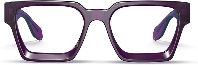 VISOONE Blue Light Blocking Glasses Rectangle Chic Preppy Look MultiColor Frame for Women Men RIVER