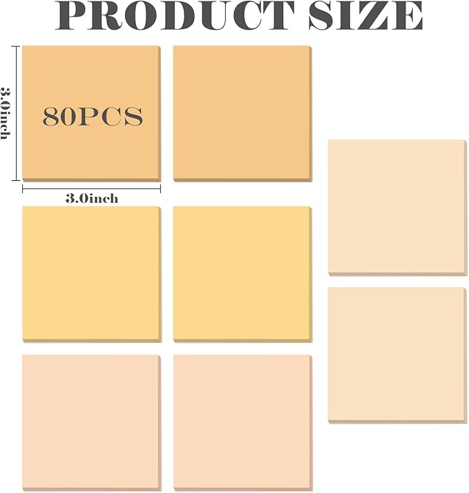 BAYTORY 640 Sheets Pop Paper Up Sticky Notes, 3 x 3 Inches, Self-Sticky Note Pads, Yellow Gradient Sticky Pads, Memo Pads for School Office Home Desk Accessories (Yellow Series)