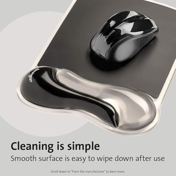 Kensington Mousepad and Wrist Rest, Gel, 11-2/5"Wx17-7/10"Lx1-7/10"H,GY (KMW52500) Each
