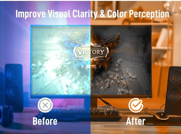 Bloomoak-99% Blue Green Light Blocking Glasses - Gaming Glasses - Anti Glare - Anti Fatigue -Suitable for Screens, Games, TVs