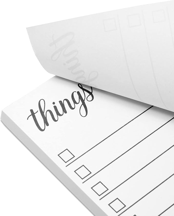 Paper Junkie Grocery & Shopping List Magnetic Notepad for Fridge - 6-Pack Slim Notepads, 3.5 x 9 In, 60 Sheets per Pad, White Magnetic Backing - Checkboxes for To-Do & Grocery Items