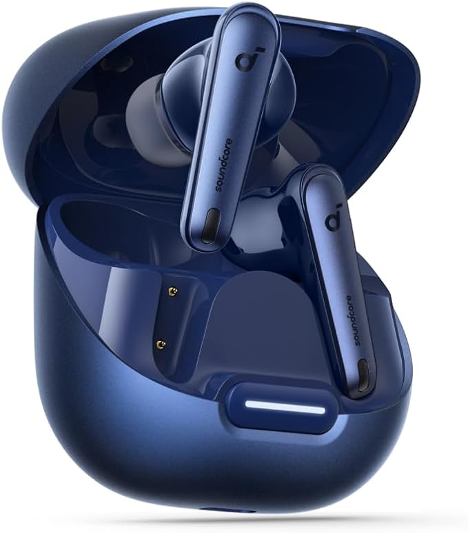 Soundcore by Anker Liberty 4 NC Wireless Earbuds, 98.5% Noise Reduction, Adaptive Noise Cancelling to Ears and Environment, Hi-Res Sound, 50H Battery, Wireless Charging, Bluetooth 5.3
