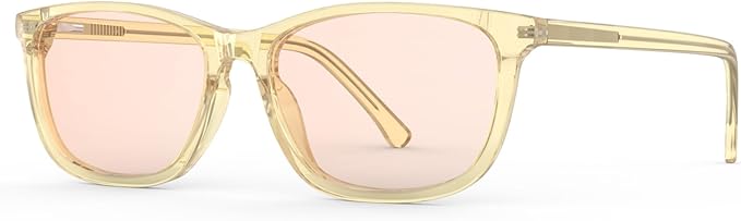 Bloomoak Rose Migraine Glasses, FL- Flex Light Sensitivity Relief Glasses for Fluorescent LED Glare,Photophobia, Eye Strain