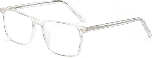 ANRRI Blue Light Glasses Men Anti Eyestrain Oversized Computer Gaming Eye Protection Square Glasses Women Clear