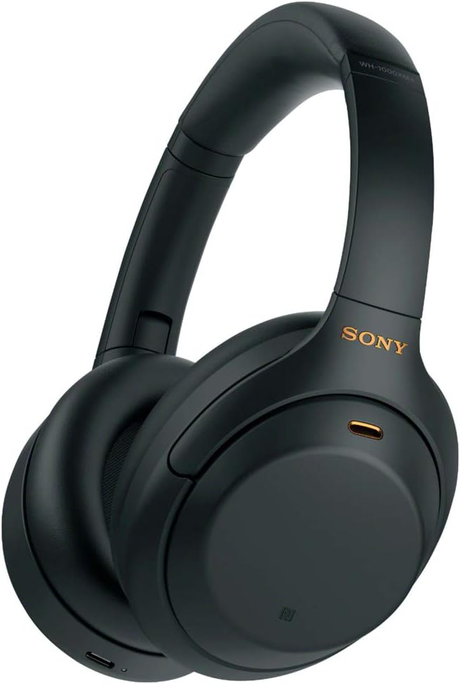 Sony WH-1000XM4 Wireless Industry Leading Noise Cancelling Over-Ear Headphones with Mic for Hands Free Calling and Alexa, Black WH-1000XM4/B Bundle w/Case + Deco Gear Portable Charger + Gym Bag