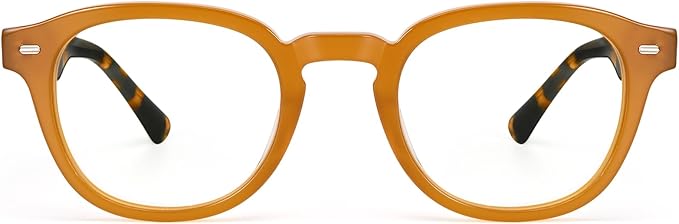 Dollger Blue Light Blocking Glasses For Woman Men Thick Frame Round Non-Prescription, pertain Computer Gaming，TV，Work